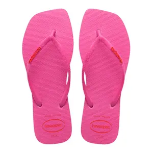 Женские шлепанцы Hav. Тонкий квадратный логотип Pop Up Pink Flux 412 Havaianas, фуксия