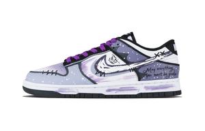 Nike Кроссовки для скейтбординга Dunk Star Purple Wish, износостойкие, низкие, унисекс, фиолетовые