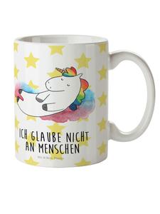 Детская кружка "Единорог, облако 7" с надписью белого цвета Mr. & Mrs. Panda