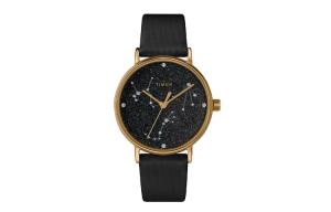 TIMEX Часы TREND Collection Wrist Watch Quartz Movement Leather Strap 37mm Black Dial Women's Watch TW2T87600, Black Dial