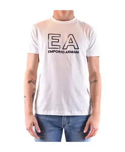 Мужская белая футболка с принтом, весна/лето Emporio Armani, белый