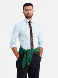 Ombre Рубашка на пуговицах Regular fit 'OM-SHCS-0156' в цвете Navy, Light Blue