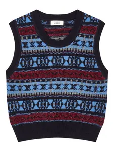 Топ в рубчик с узором Tomboy, синий