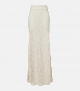 Юбка макси из полупрозрачного кружева Juniper Alexandra Miro, экрю