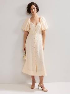 Текстурированное платье миди Bonnie Spot Phase Eight, Cream