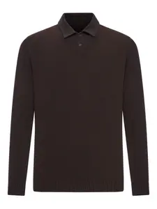 Поло из хлопкового пике Roberto Collina, коричневый