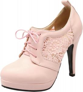 Женские ботильоны LUXMAX на шнуровке с высоким каблуком и платформой, Pink