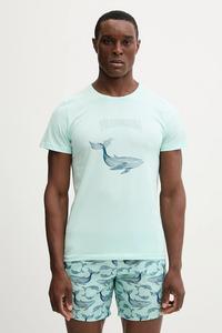 Футболка хлопковая THOM Vilebrequin, бирюзовый