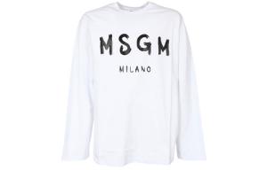 Футболка с длинным рукавом с логотипом MSGM, белый