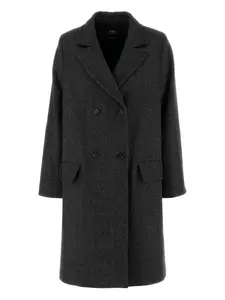 Пальто с вышивкой A.P.C., серый