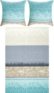 Постельное белье мятно-серебряное 1x 200x220 см + 2x 80x80 см Erwin Müller