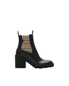 Женские кожаные ботинки челси с завышенной талией Burberry, черный