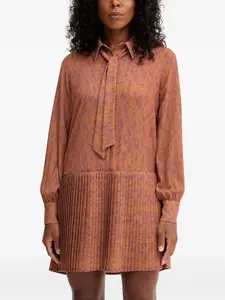 Платье мини со складками Silvian Heach, коричневый