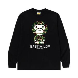 Футболка BAPE ABC Camo Baby Milo Long-Sleeve Tee, Black/Green