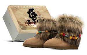 UGG Классические мини-ботинки Box, винтажные, этнический стиль, Sandu термостойкие износостойкие короткие зимние ботинки для женщин, коричневые