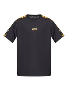 Футболка с логотипом и принтом в стиле барокко Versace Jeans Couture, черный