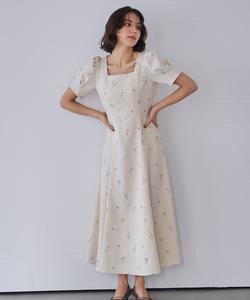 Платье с цветочной вышивкой Noela, цвет Beige