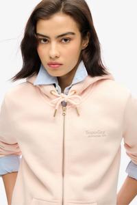 Толстовка с капюшоном на молнии с логотипом Essential Superdry, розовый