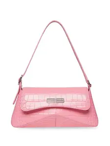 Сумка на плечо XX Flap с тиснением под крокодила Balenciaga, розовый