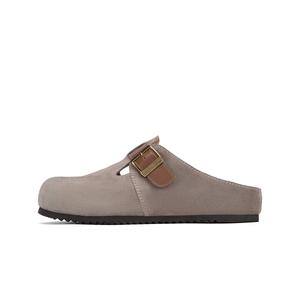 Hotwind Мужские серые тапочки с закрытым носком и резиновой подошвой устойчивой к истиранию, цвет 09 Gray