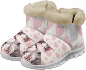 Женские зимние ботинки JoyLamoria Red Mushroom Moon с красным грибным узором, утепленные, с меховой подкладкой, на липучке, легкие, до середины голени, для прогулок на открытом воздухе