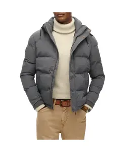 Серая мужская куртка с капюшоном и застежкой-молнией Superdry, серый