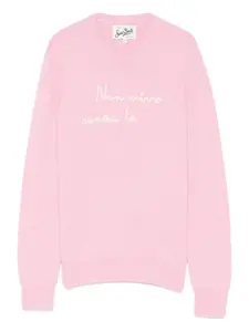Новый свитер с вышивкой "Королева" Mc2 Saint Barth, розовый