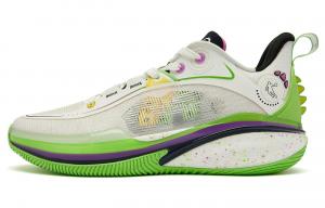 Баскетбольные кроссовки FE1.0 мужские с низким верхом зеленовато-белые Qiaodan