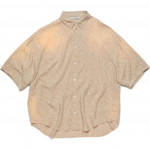 Короткая рубашка с коротким рукавом на пуговицах Acne Studios, серый