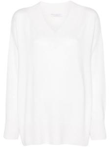 Brunello Cucinelli джемпер с V-образным вырезом и пайетками, нейтральный цвет