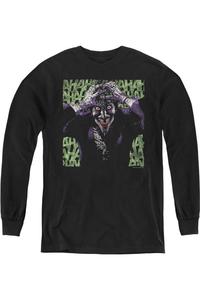 Футболка с длинным рукавом Batman Insanity для молодежи Gildan, черный