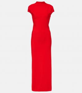 Платье макси из джерси с вырезом Alaïa, Rouge Vif