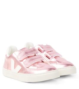 Кроссовки V-12 из металлизированной кожи Veja Kids, Nacre_Lassi