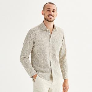 Мужская рубашка на пуговицах с длинным рукавом FLX Performance незаправленного кроя, белый