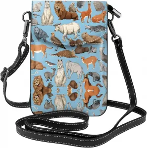 Милая сумочка для телефона с принтом сельскохозяйственных животных, маленькая сумочка через плечо с магнитной застежкой и отделениями для карт, из искусственной кожи Ultra Fiber.