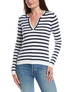 Форте Кашемир Сплит Нек Кашемир-Бленд Свитер Forte Cashmere, белый