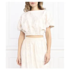 Блузка классического кроя со сборками Liviana Conti, бежевый