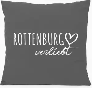 Подушка Huuraa Sofa Cushion Rottenburg am Neckar in Love Gift 40x40cm with Filling Steel Grey Cotton Rottenburg am Neckar Souvenir Hellweg Druckerei