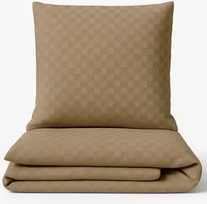 Комплект постельного белья 135x200 см хлопок Renforce серо-коричневый клетчатый мягкий наволочка 80x80 см на молнии всесезонный из 4 предметов leonado vicenti