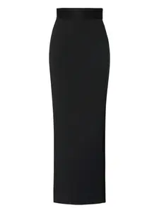 Длинная юбка с атласными вставками Elisabetta Franchi, черный