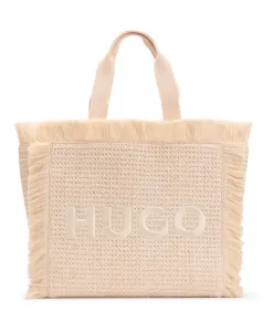 Стильная сумка-тоут с бахромой Hugo, бежевый
