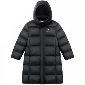 Детская пуховая куртка с капюшоном, неотстегивающимся, умеренная ветрозащита CAMEL, phantom черный