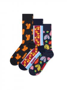 Happy Socks Набор из 3 осенних носков в черном цвете