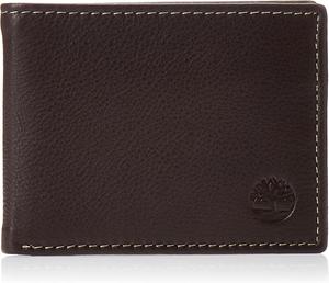 Timberland мужской кожаный кошелек Wellington Rfid Bifold Commuter Security, Brown