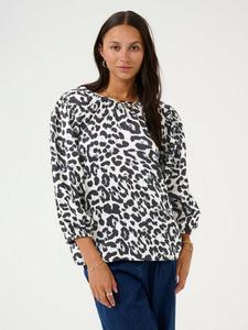 Топ Roxy с принтом Animal Print KAFFE, White/Black