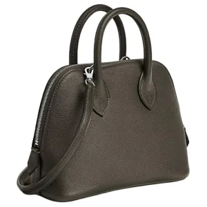 HERMES Bolide Evercolor Calfskin Crossbody Handbag Mini Women's 60 Vert Bronze Green