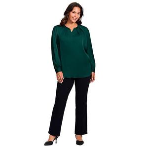Женский топ из сатина с цепочкой plus size Avenue, Emerald Green