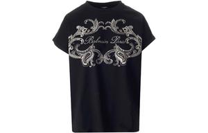 Футболка Signature Paisley BALMAIN, черный