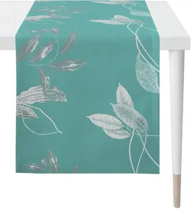 APELT дорожка для стола "1602 LOFT STYLE", (1 шт.), жаккардовая ткань 48х140 см, бирюзовый/серый