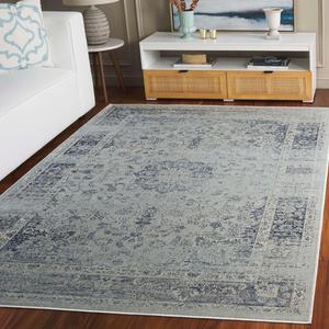 Ковер SAFAVIEH, 122 x 171 см, Vintage Collection, Light Blue, Oriental Medallion Distressed Viscose Design, идеален для помещений с высокой проходимостью: прихожая, гостиная, спальня (VTG113-7660)